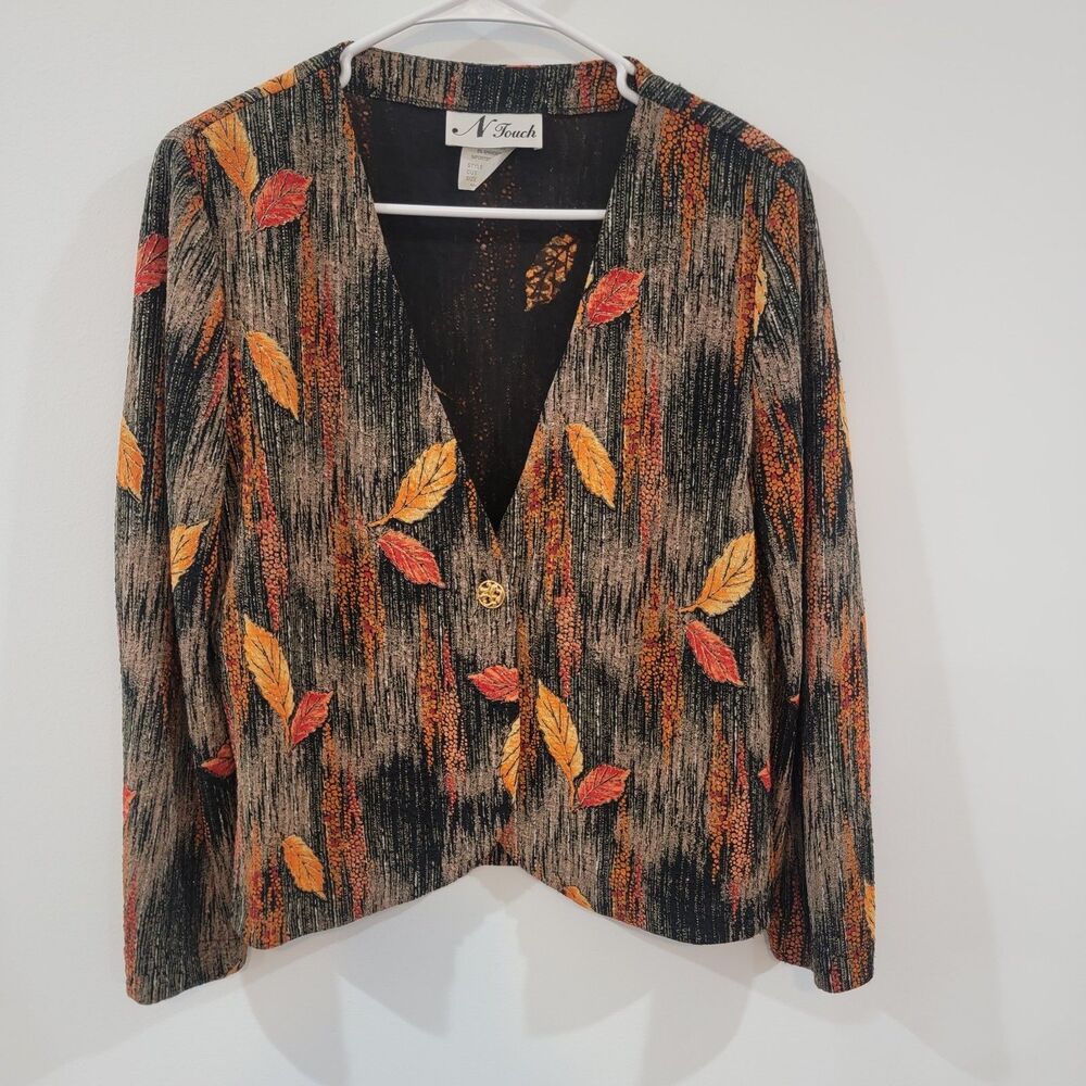 Vintage‎ N Touch Womens Jacket Size Small Autumn Leaves Woodland Fairy